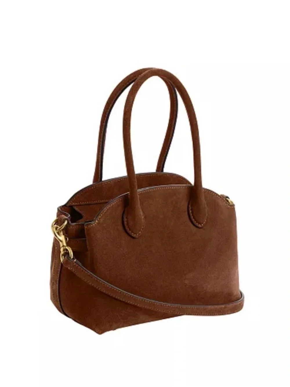 Coach Brown Suede Shoulder Bag with Top Handles